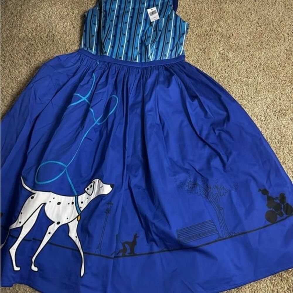 Disney Dress Shop Dress NWT 101 Dalmatians blue W/ Cardigan Small Rare - Picture 6 of 12